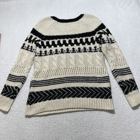 American Eagle Outfitters Women's Small Wool Blend Chunky Knit Striped Sweater - Picture 10 of 12